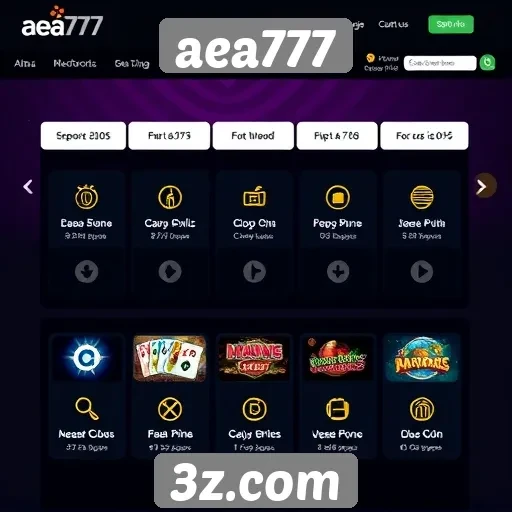 Recursos e funcionalidades do site aea777
